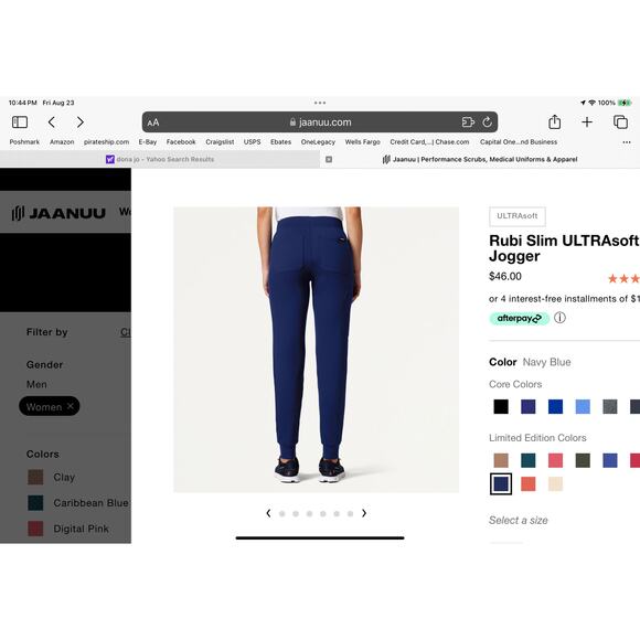 NWT Jaanuu Navy Women’s Cargo Scrub Pants RARE XXS Tall - Picture 5 of 10